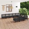 vidaXL 10-tlg. Garten-Lounge-Set Schwarz Massivholz Kiefer