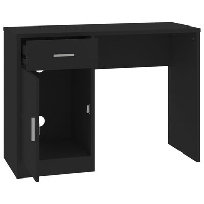 vidaXL Schreibtisch mit Stauraum Schwarz 100x40x73 cm Holzwerkstoff