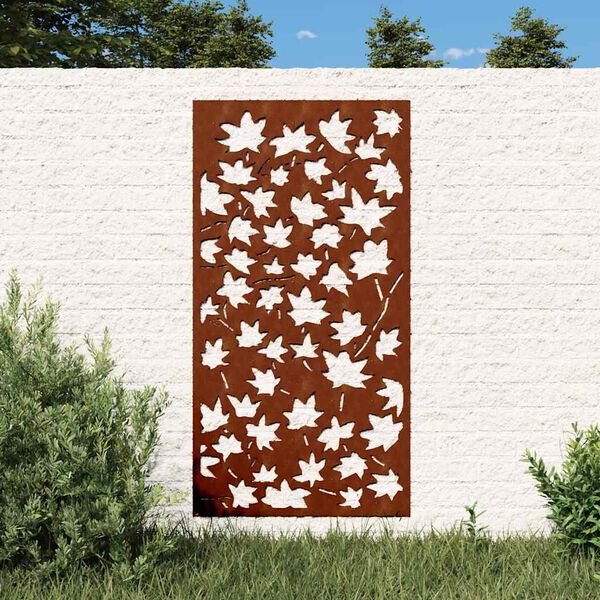 vidaXL Garten-Wanddeko 105x55 cm Cortenstahl Ahornblatt-Design