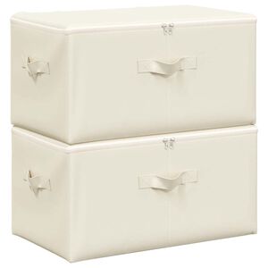 vidaXL Aufbewahrungsboxen 2 Stk. Stoff 43x34x23 cm Creme