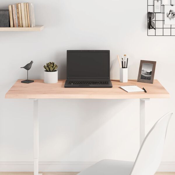 vidaXL Tischplatte 100x60x2 cm Massivholz Eiche Unbehandelt