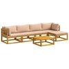 vidaXL Sofa-Set 6 stk. Natur Massivholz Akazie