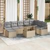 vidaXL Garten-Sofa-Set mit Speicher 9 pcs Beige Poly Rattan
