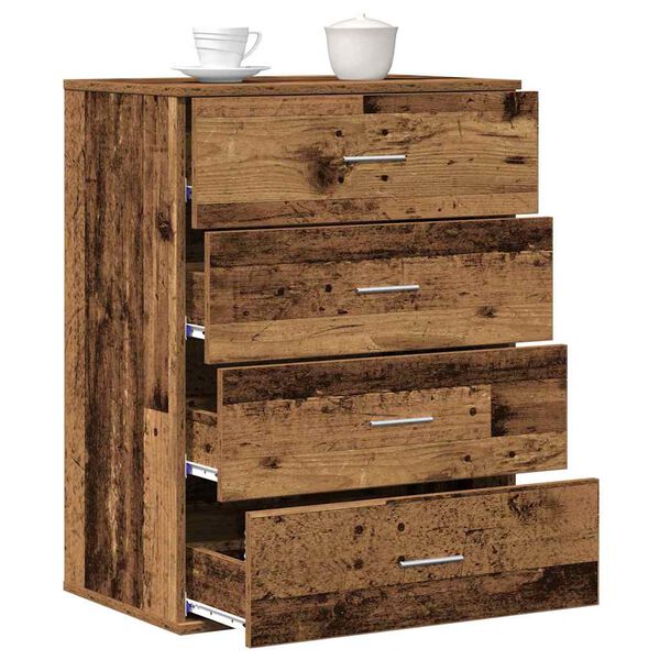 vidaXL Sideboard mit Schubladen Altholz 60 x 39 x 80 cm Holzwerkstoff