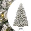 vidaXL K&uuml;nstlicher Weihnachtsbaum Gr&uuml;n und Wei&szlig; 210 cm PVC und Metall