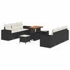 vidaXL Gartensofa-set 9 stk. Schwarz Poly Rattan