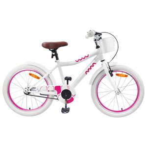 vidaXL Kinderfahrrad 18 Zoll f&uuml;r 5-7 Jahre alt Wei&szlig;