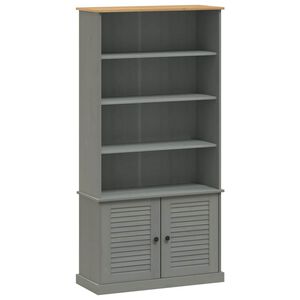 vidaXL B&uuml;cherregal VIGO Grau 85x35x170 cm Massivholz Kiefer