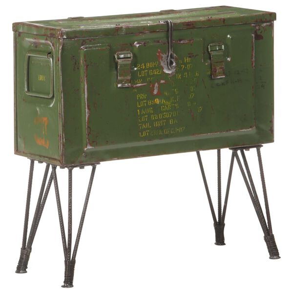 vidaXL Aufbewahrungskiste Milit&auml;r-Stil 68x24x66 cm Eisen