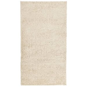 vidaXL Teppich Shaggy Hochflor Modern Golden 60x110 cm