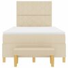 vidaXL Boxspringbett mit Matratze Creme 120 x 190 cm Stoff