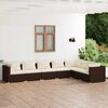 vidaXL 7-tlg. Garten-Lounge-Set mit Kissen Poly Rattan Braun