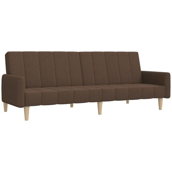 vidaXL Schlafsofa 2-Sitzer Braun Stoff