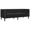 vidaXL 3-tlg. Chesterfield-Sofa-Set mit Nackenrollen Schwarz Samt