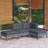 vidaXL 4-tlg. Garten-Lounge-Set mit Kissen Kiefer Massivholz