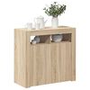 vidaXL Sideboard mit LED-Leuchten Sonoma-Eiche 80x35x75 cm