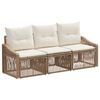 vidaXL Gartensofa-set 3 stk. Beige Poly-Rattan
