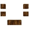 vidaXL 6-tlg. Wohnwand mit LED-Beleuchtung R&auml;uchereiche Holzwerkstoff