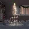 vidaXL LED Weihnachtsbaum mit Erdspießen Mehrfarbig 300 cm Metall