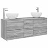 vidaXL Badezimmerschrank-Set 3 stk. Grau Sonoma 49,5 x 35 x 63 cm