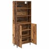 vidaXL Highboard Altholz 69,5 x 34 x 180 cm Engineered Wood und Glas