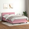 vidaXL Boxspringbett mit Matratze Rosa 140x210 cm Samt