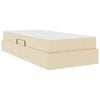 vidaXL Aufbewahrungsbett mit Matratze Creme 90 x 190 cm Polyester