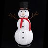 vidaXL LED-Schneemann Weihnachtsfigur Luxus-Stoff 120 cm