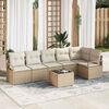 vidaXL Sofa Set mit Kissen 7 pcs Beige Poly Rattan