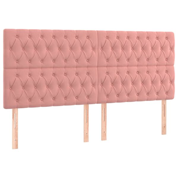 vidaXL Kopfteil Rosa 180x7x118/128 cm Samt