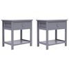 vidaXL Nachttische 2 Stk. Grau 40x29x42 cm Paulownia Holz