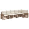 vidaXL Gartensofa-set 6 Stk. Beige und Cremewei&szlig; Poly-Rattan