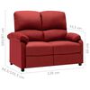 vidaXL 2-Sitzer-Sofa Verstellbar Weinrot Stoff
