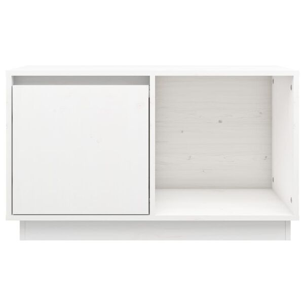 vidaXL TV-Schrank Weiß 74x35x44 cm Massivholz Kiefer