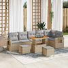 vidaXL Gartensofa-set mit Kissen 11 pcs Beige und Hellgrau Poly-Rattan