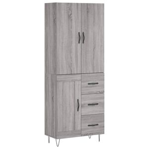 vidaXL Highboard Grau Sonoma 69,5x34x180 cm Holzwerkstoff