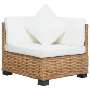 vidaXL Ecksofa mit Kissen Natürliches Rattan