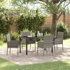 vidaXL Garten Essgruppe mit Kissen 5 pcs Grau Poly-Rattan