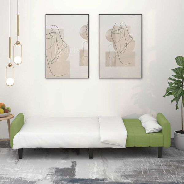 vidaXL Schlafsofa 2-Sitzer Hellgr&uuml;n Samt