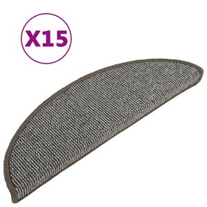 vidaXL Stufenmatten 15 Stk. 56x17x3 cm Grau Halbrund