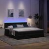 vidaXL Ottoman-Bett mit Matratzen & LEDs Schwarz 200x200 cm Samt