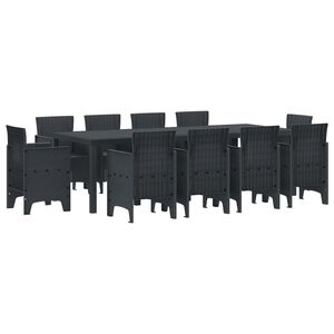 vidaXL Garten Essgruppe 11 stk. Anthrazit Polypropylen