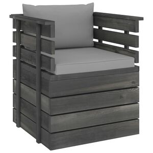 vidaXL Gartensessel mit Kissen Kiefernholz