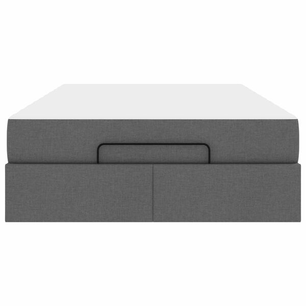 vidaXL Bettgestell mit Matratze mit Matratze 2 pcs Dunkelgrau Stoff