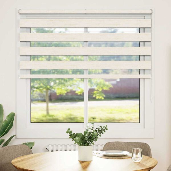 vidaXL Doppelrollo Marmorbeige 150x100cm Stoffbreite 145,9 cm Polyester