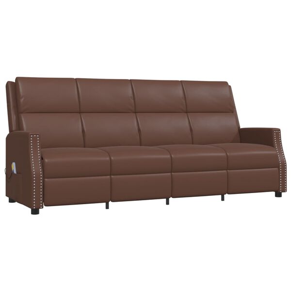 vidaXL 4-Sitzer Massagesessel Braun Kunstleder