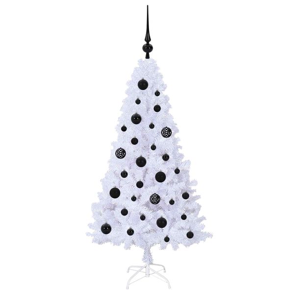 vidaXL K&uuml;nstlicher Weihnachtsbaum Wei&szlig; 120 cm PVC und Stahl