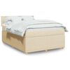 vidaXL Boxspringbett mit Matratze Creme 140x200 cm Stoff