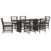 vidaXL Outdoor-Essgruppe 7 stk. Schwarz Poly-Rattan