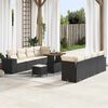 vidaXL Gartensofa-set mit Kissen 11 pcs Schwarz und Creme Poly-Rattan